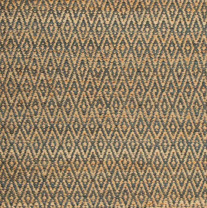Diamond Hand-Woven Reversible Jute Area Rug - Blue