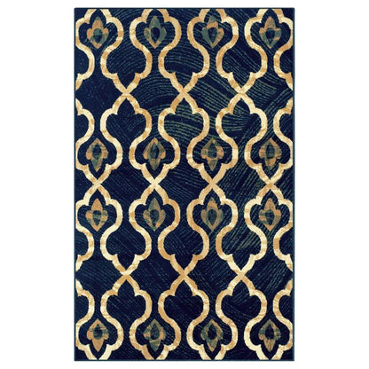 Brighton Geometric Lattice Indoor Area Rug Or Runner Rug Or Door Mat - Blue