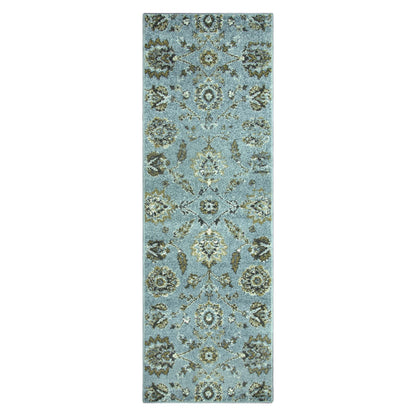 Brookshire Antique Traditional Floral Indoor Area Rug - Blue