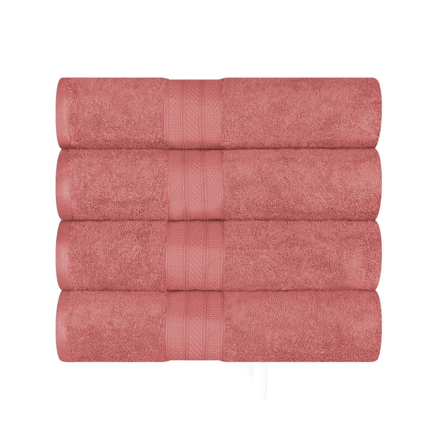 Cotton Heavyweight Luxury 4 Piece Bath Towel Set - Blush