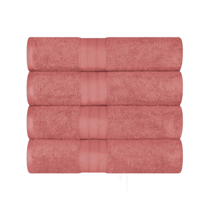Cotton Heavyweight Luxury 4 Piece Bath Towel Set - Blush