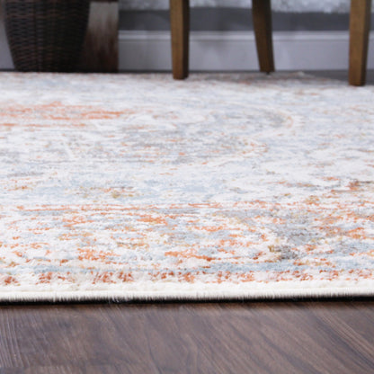Bodhi Vintage Floral Classic Medallion Indoor Area Rug or Runner - Canal Blue