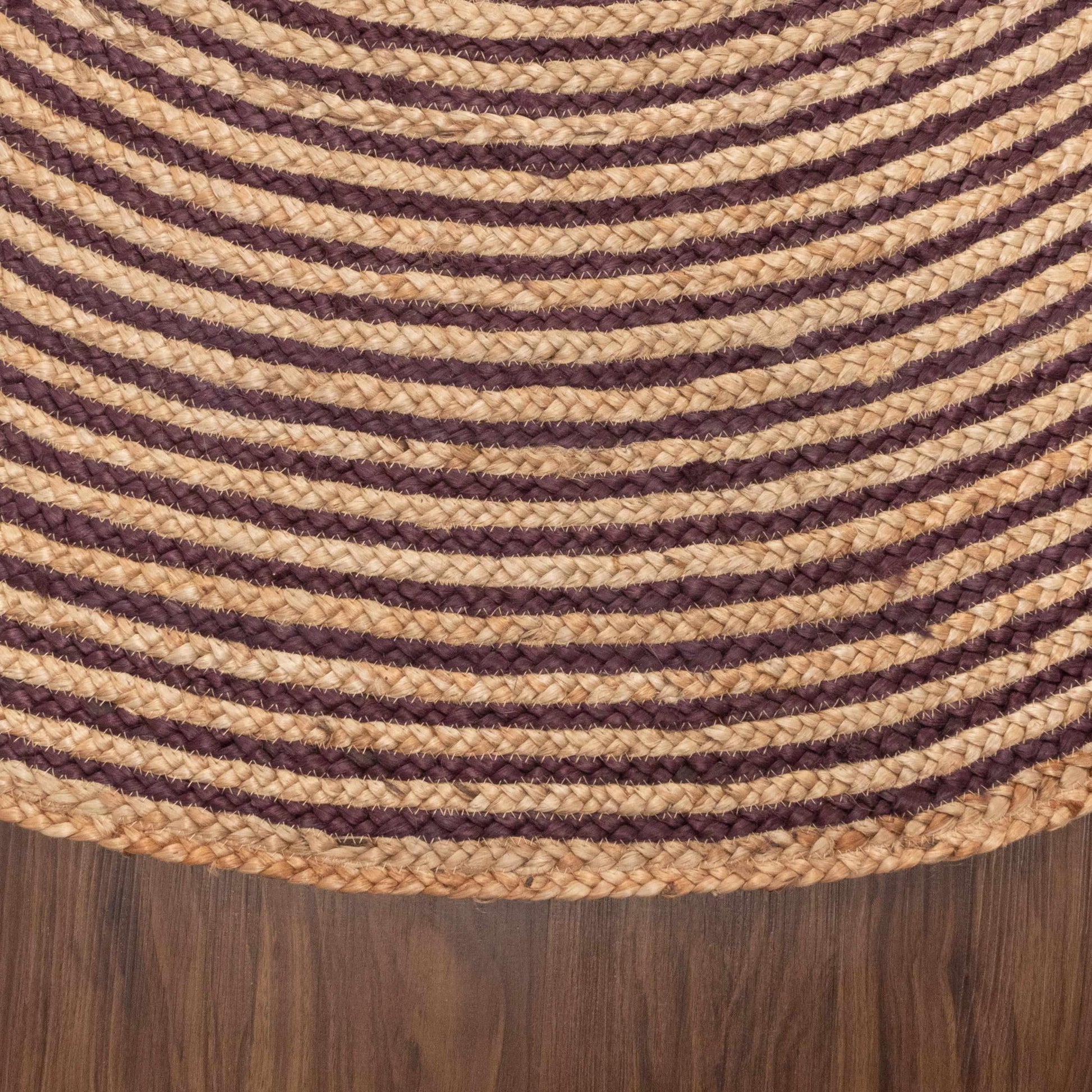  Superior Braided Round Jute Indoor Area Rug - Purple