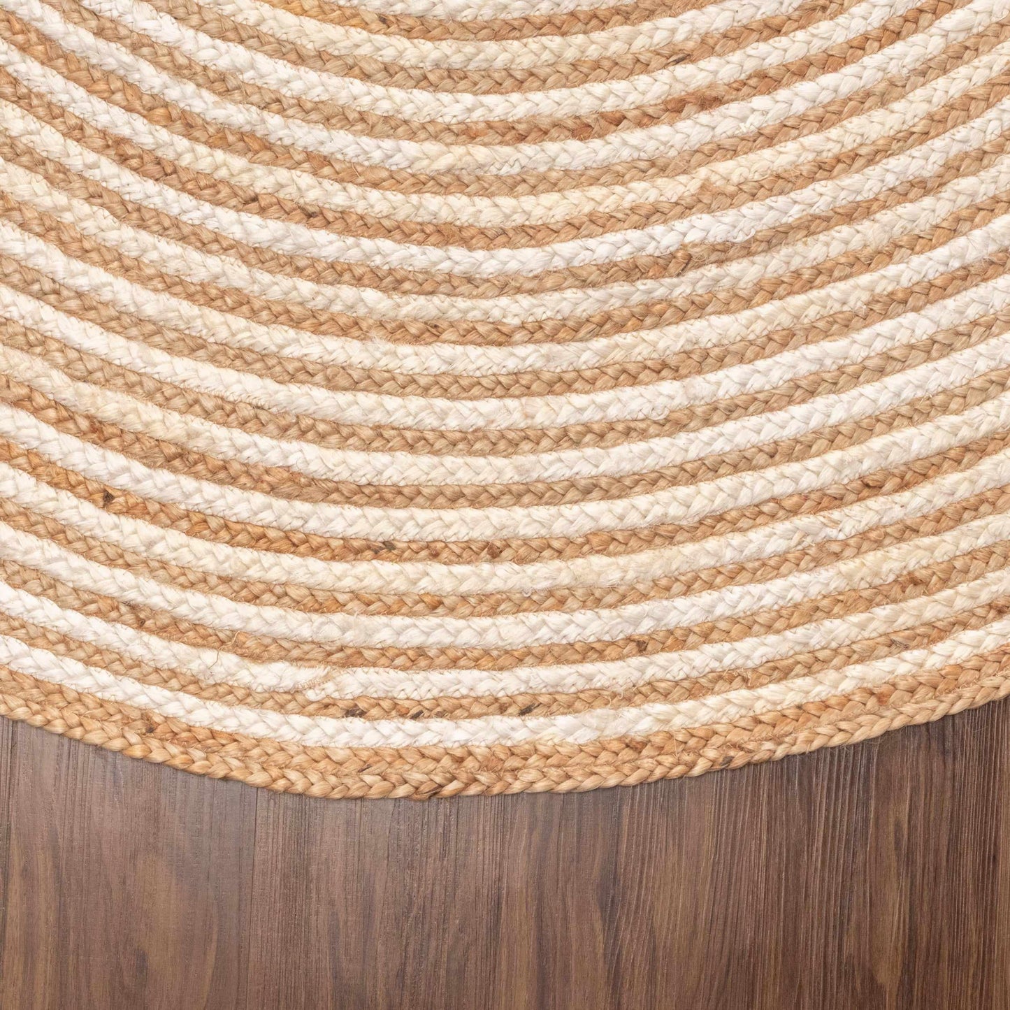  Superior Braided Round Jute Indoor Area Rug - Ivory