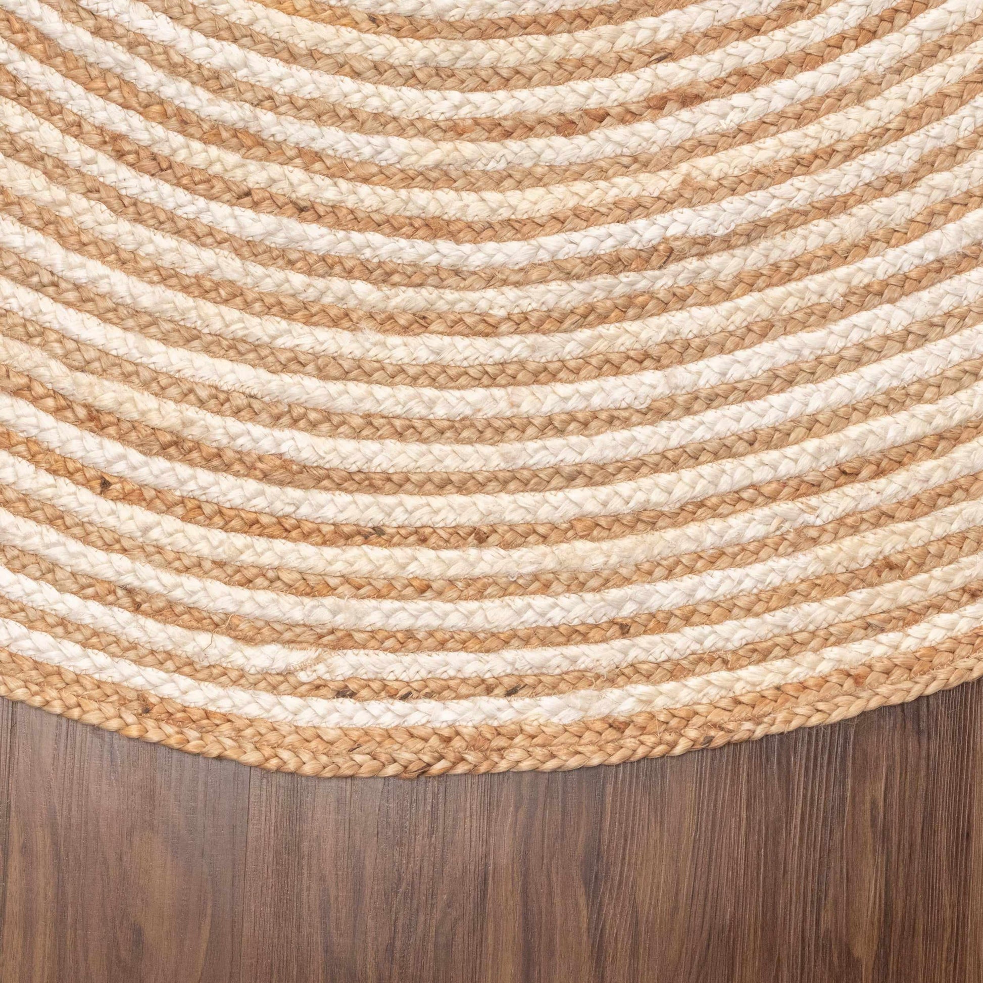  Superior Braided Round Jute Indoor Area Rug - Ivory