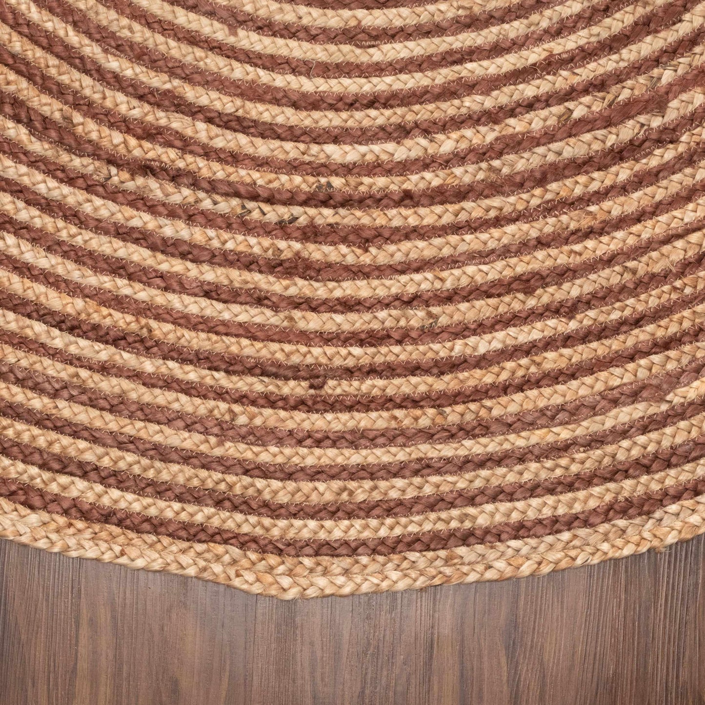  Superior Braided Round Jute Indoor Area Rug - Coffee