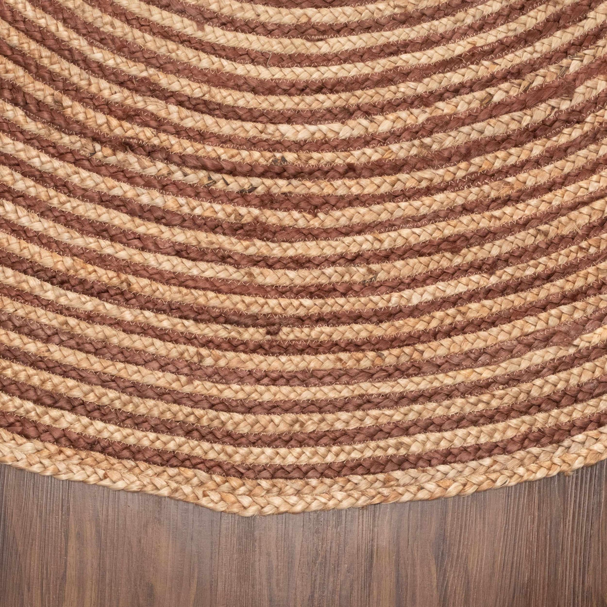  Superior Braided Round Jute Indoor Area Rug - Coffee