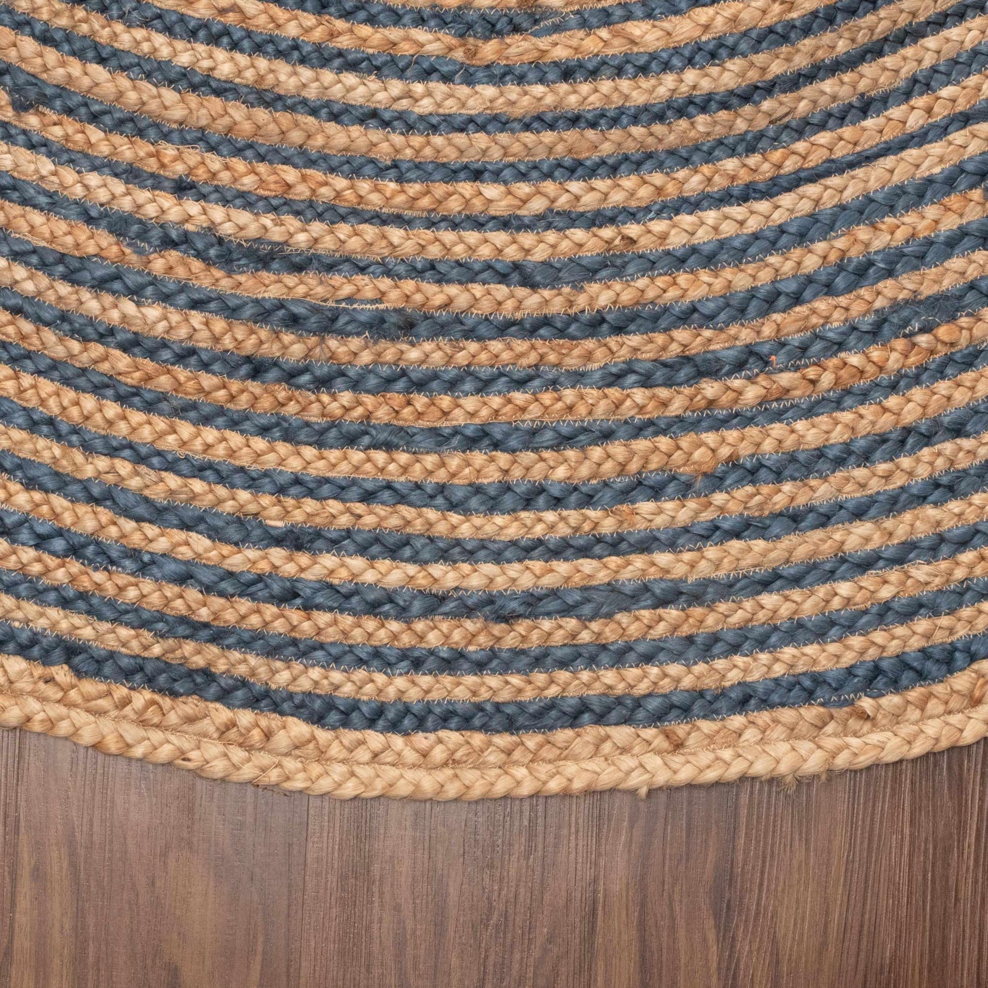  Superior Braided Round Jute Indoor Area Rug - Light Blue