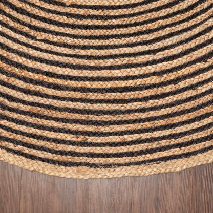  Superior Braided Round Jute Indoor Area Rug - Black