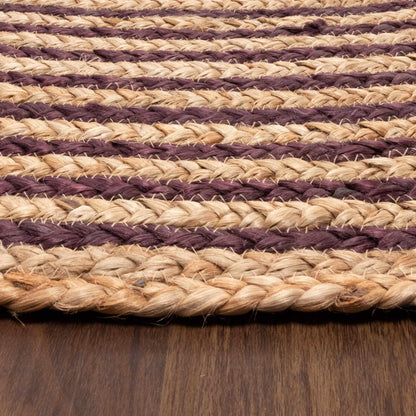  Superior Braided Round Jute Indoor Area Rug - Purple