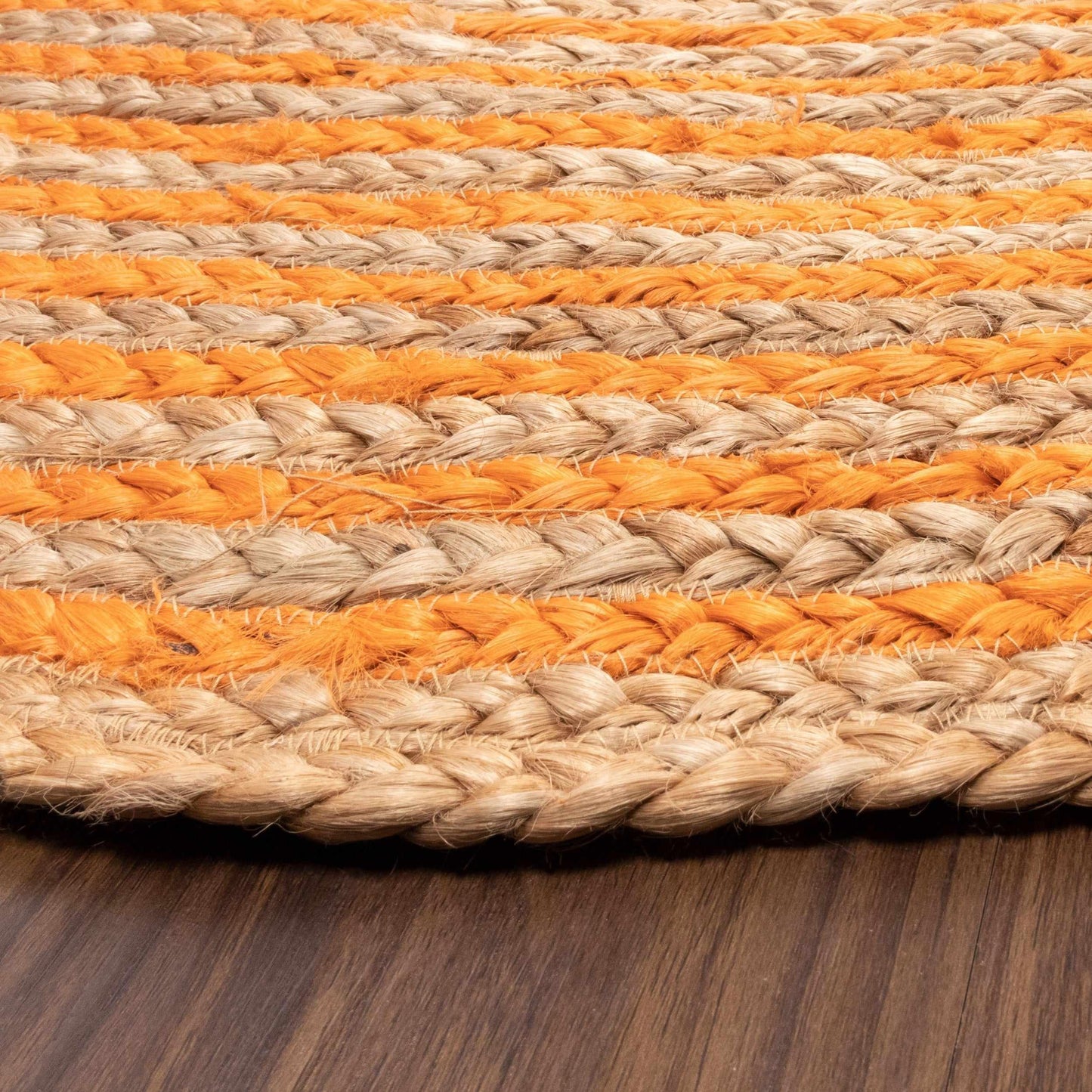  Superior Braided Round Jute Indoor Area Rug - Orange