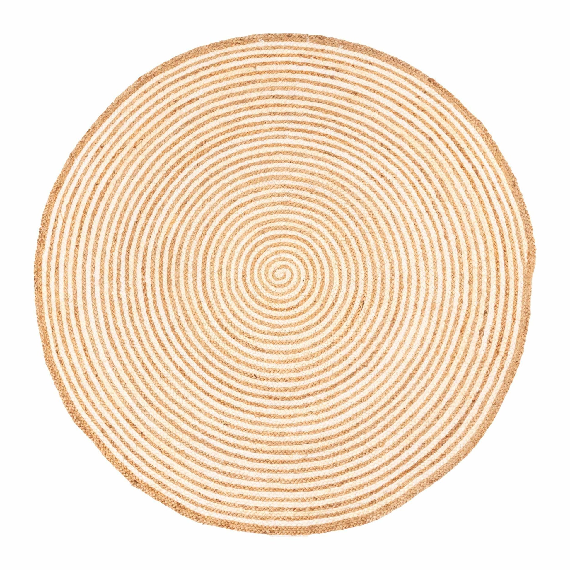  Superior Braided Round Jute Indoor Area Rug - Ivory