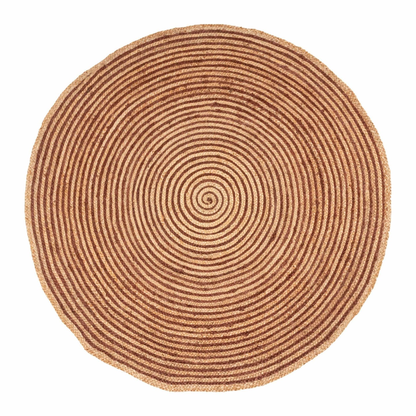  Superior Braided Round Jute Indoor Area Rug - Burgundy