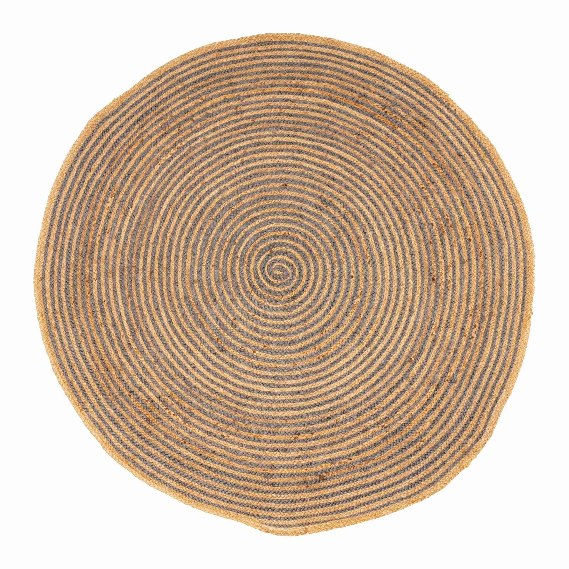  Superior Braided Round Jute Indoor Area Rug - Light Blue