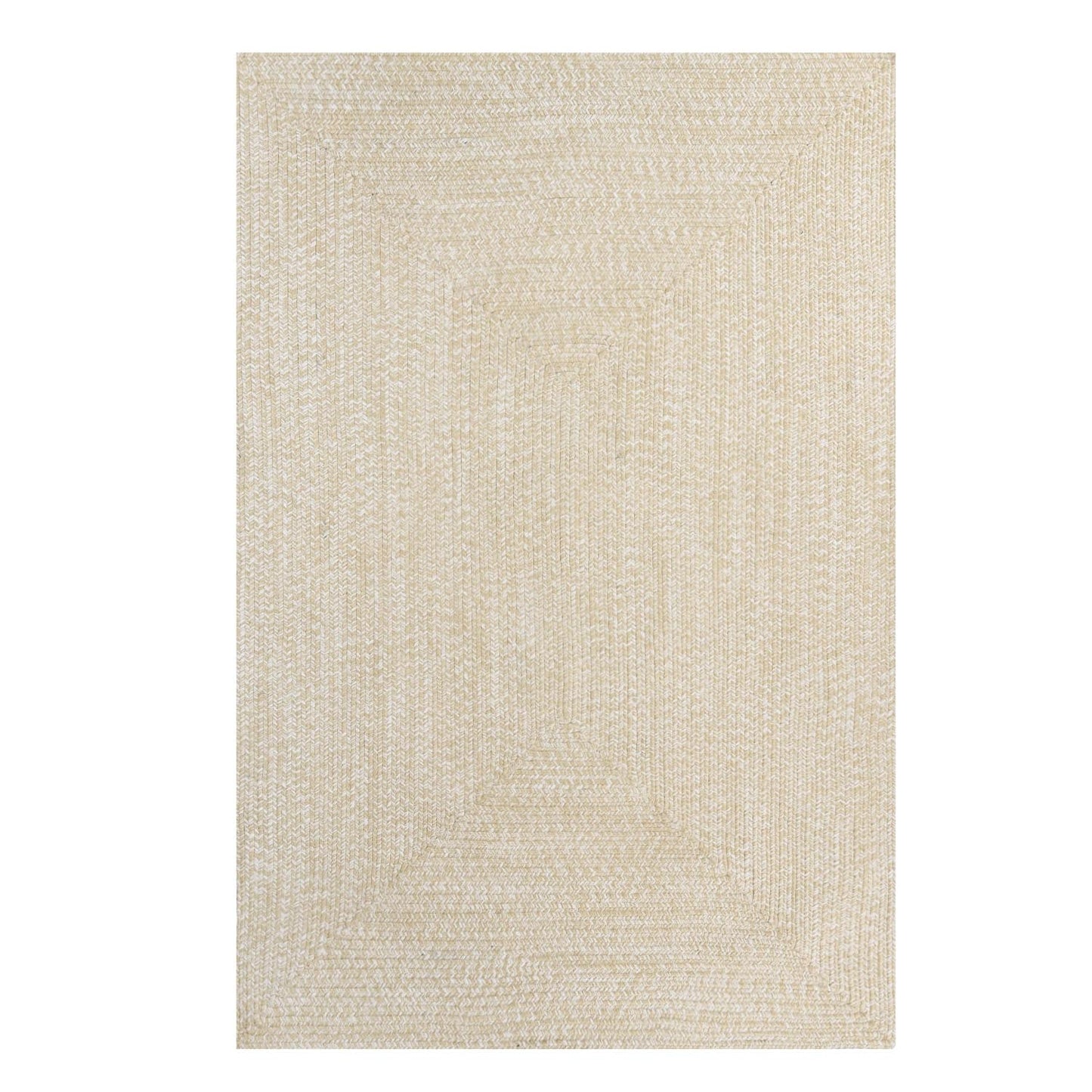Multi Toned Braided Area Rug Bohemian Indoor Outdoor Rugs - Cream-White