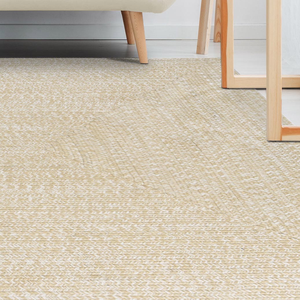 Multi Toned Braided Area Rug Bohemian Indoor Outdoor Rugs - Cream-White