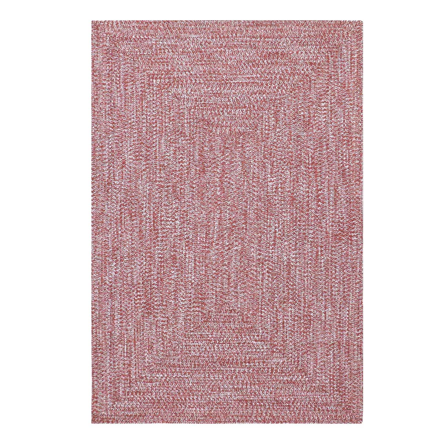 Multi Toned Braided Area Rug Bohemian Indoor Outdoor Rugs - Brick-White