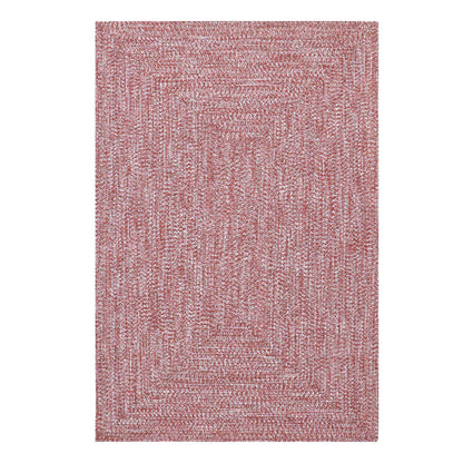 Multi Toned Braided Area Rug Bohemian Indoor Outdoor Rugs - Brick-White