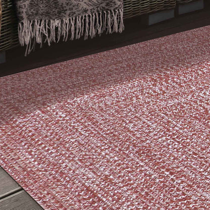 Multi Toned Braided Area Rug Bohemian Indoor Outdoor Rugs - Brick-White