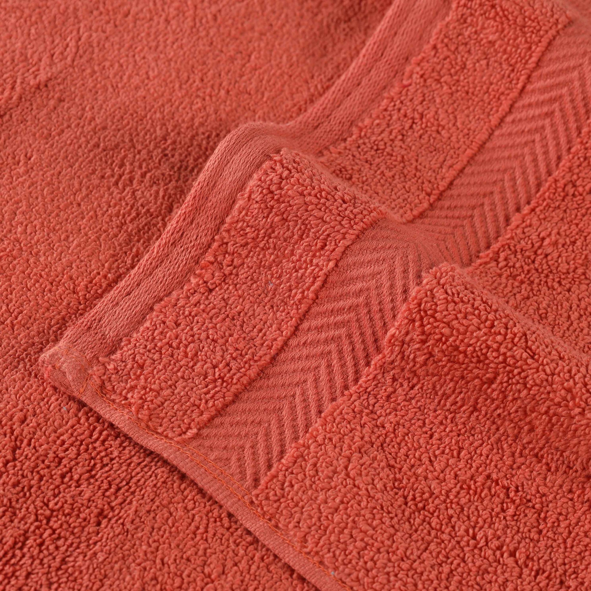 Zero-Twist Cotton Quick-Drying Absorbent Assorted 6 Piece Towel Set - Brick