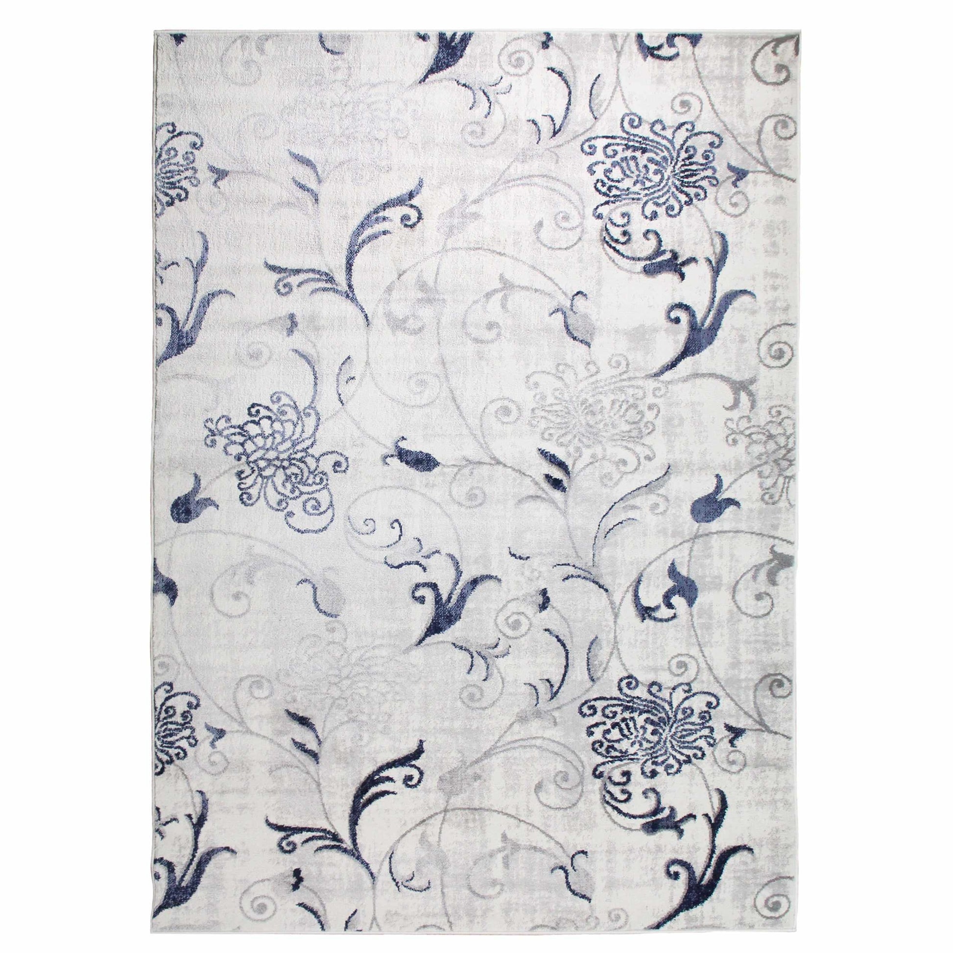 Superior Briony Modern Floral Area Rug - Cobalt BlueSuperior Briony Modern Floral Area Rug - Cobalt Blue