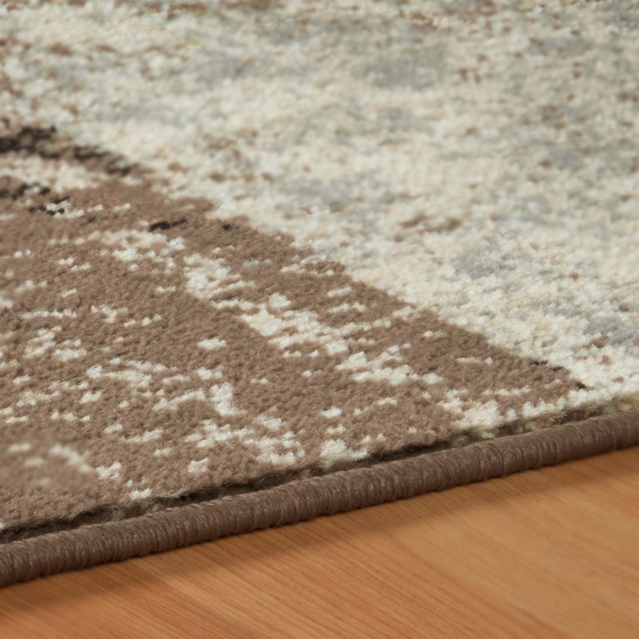 Bristol Distressed Abstract Damask Indoor Area Rug or Runner Rug - Ivory-LightBlue
