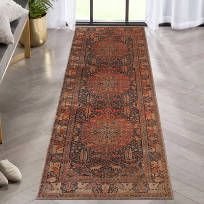 Copley Bohemian Oriental Medallion Wildlife Indoor Area Rug - Brown