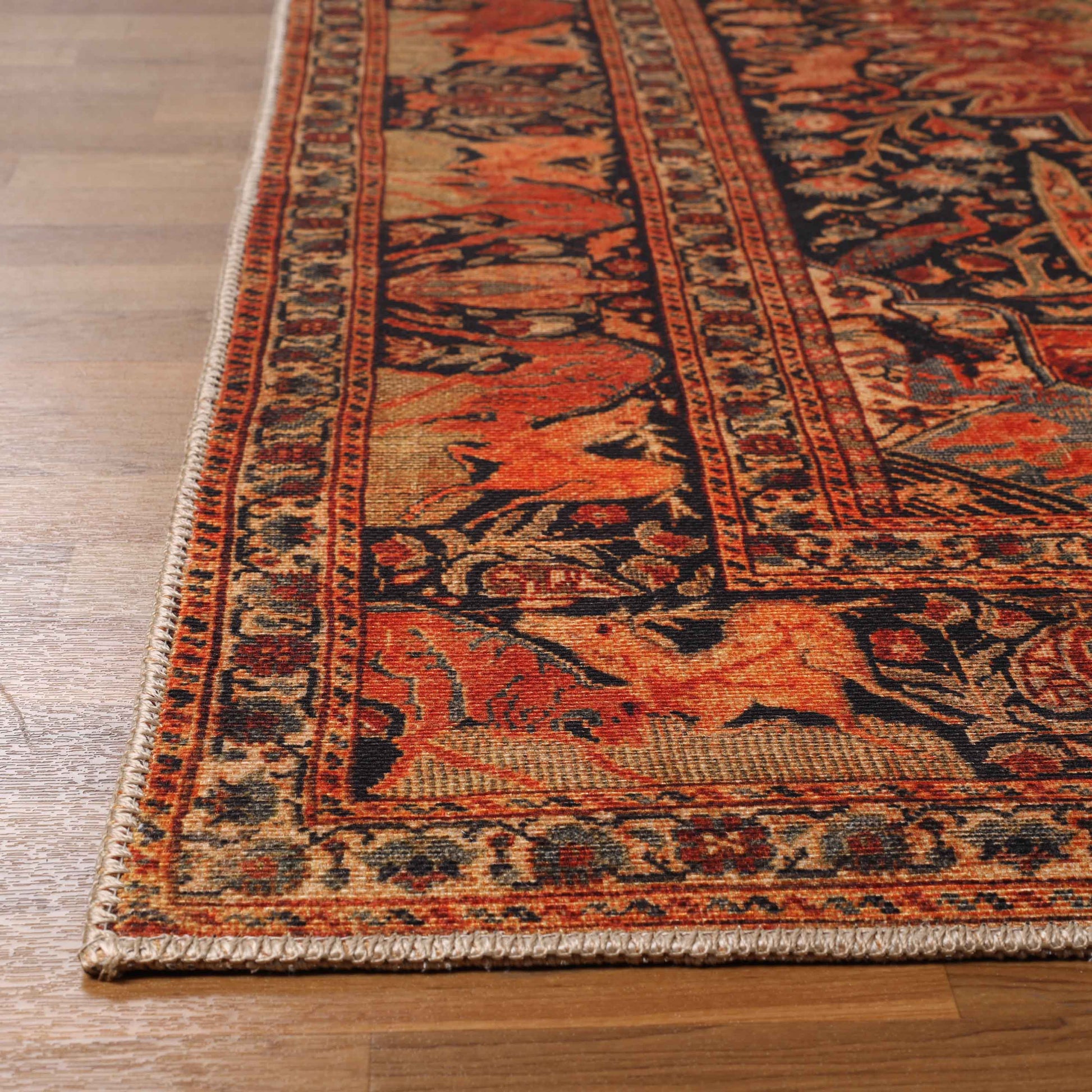 Copley Bohemian Oriental Medallion Wildlife Indoor Area Rug - Brown