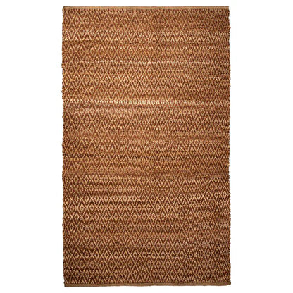 Diamond Hand-Woven Reversible Jute Area Rug - Brown