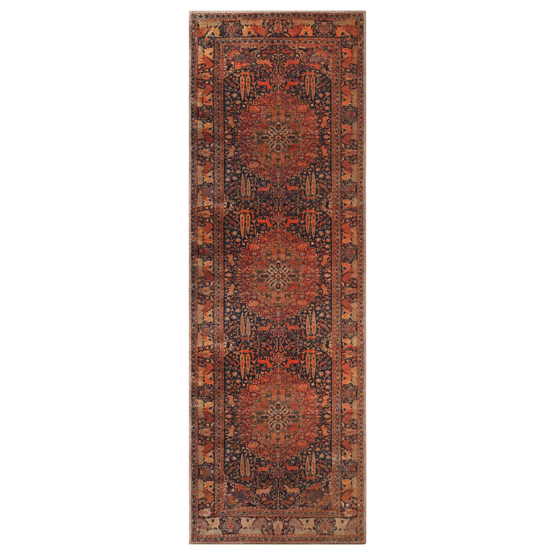 Copley Bohemian Oriental Medallion Wildlife Indoor Area Rug - Brown