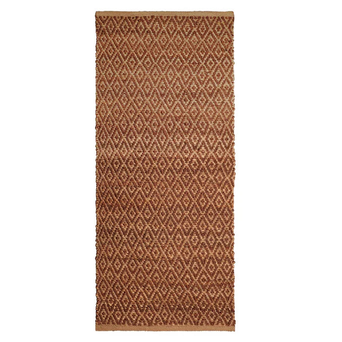 Diamond Hand-Woven Reversible Jute Area Rug - Brown