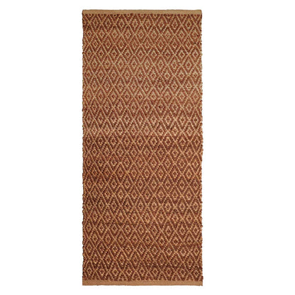 Diamond Hand-Woven Reversible Jute Area Rug - Brown