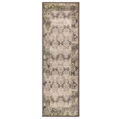 Mystique Distressed Damask Contemporary Area Rug - Brown