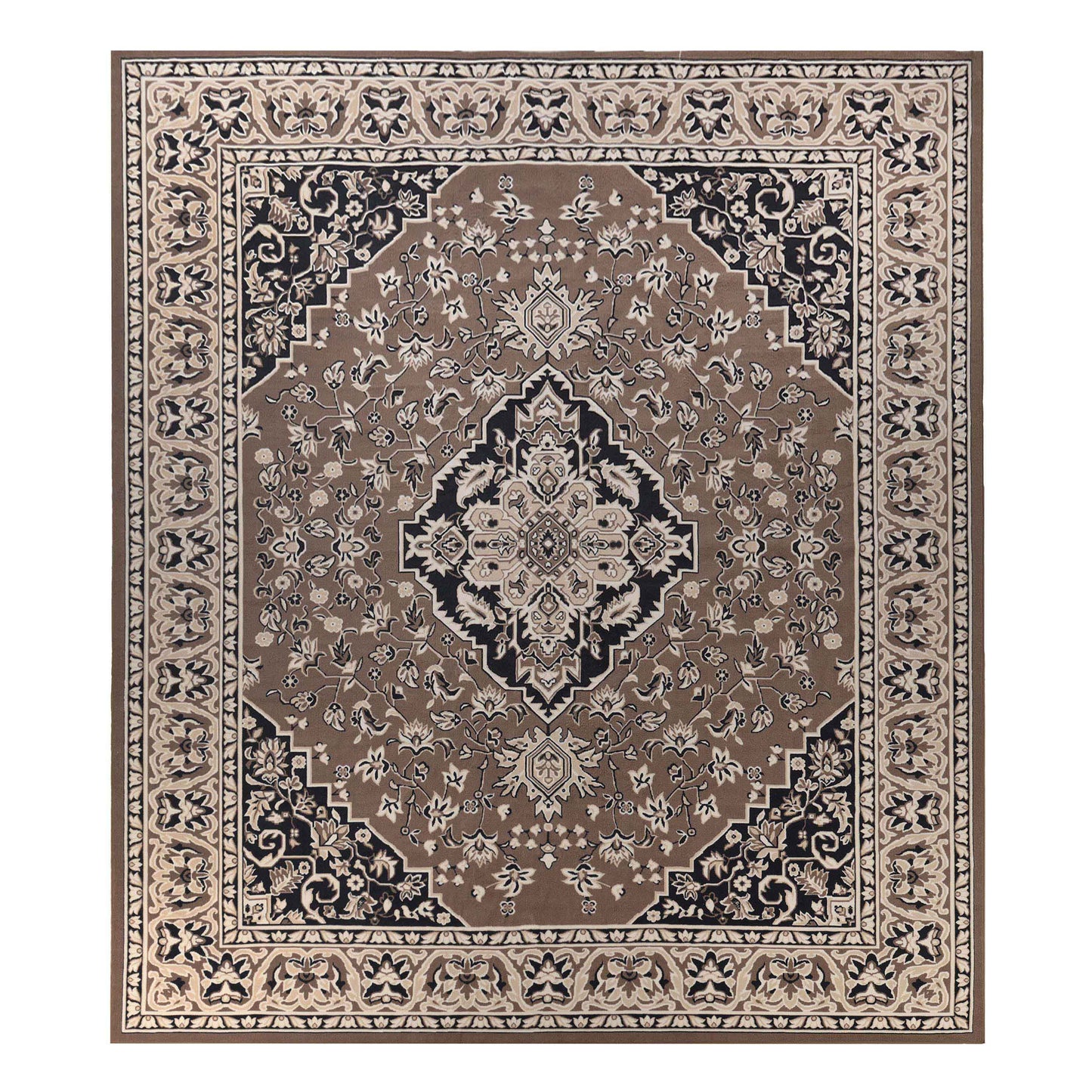 Glendale Traditional Floral Medallion Indoor Area Rug or Runner Rug - Brown