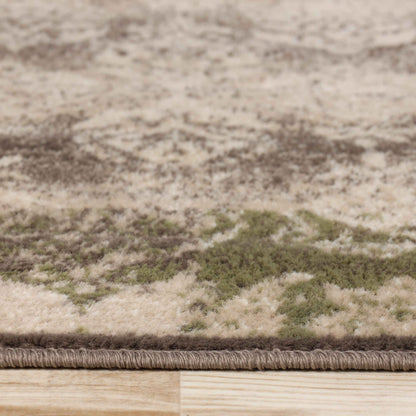 Mystique Distressed Damask Contemporary Area Rug - Brown