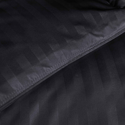 Brushed Microfiber Down Alternative Medium Weight Striped Comforter - Black