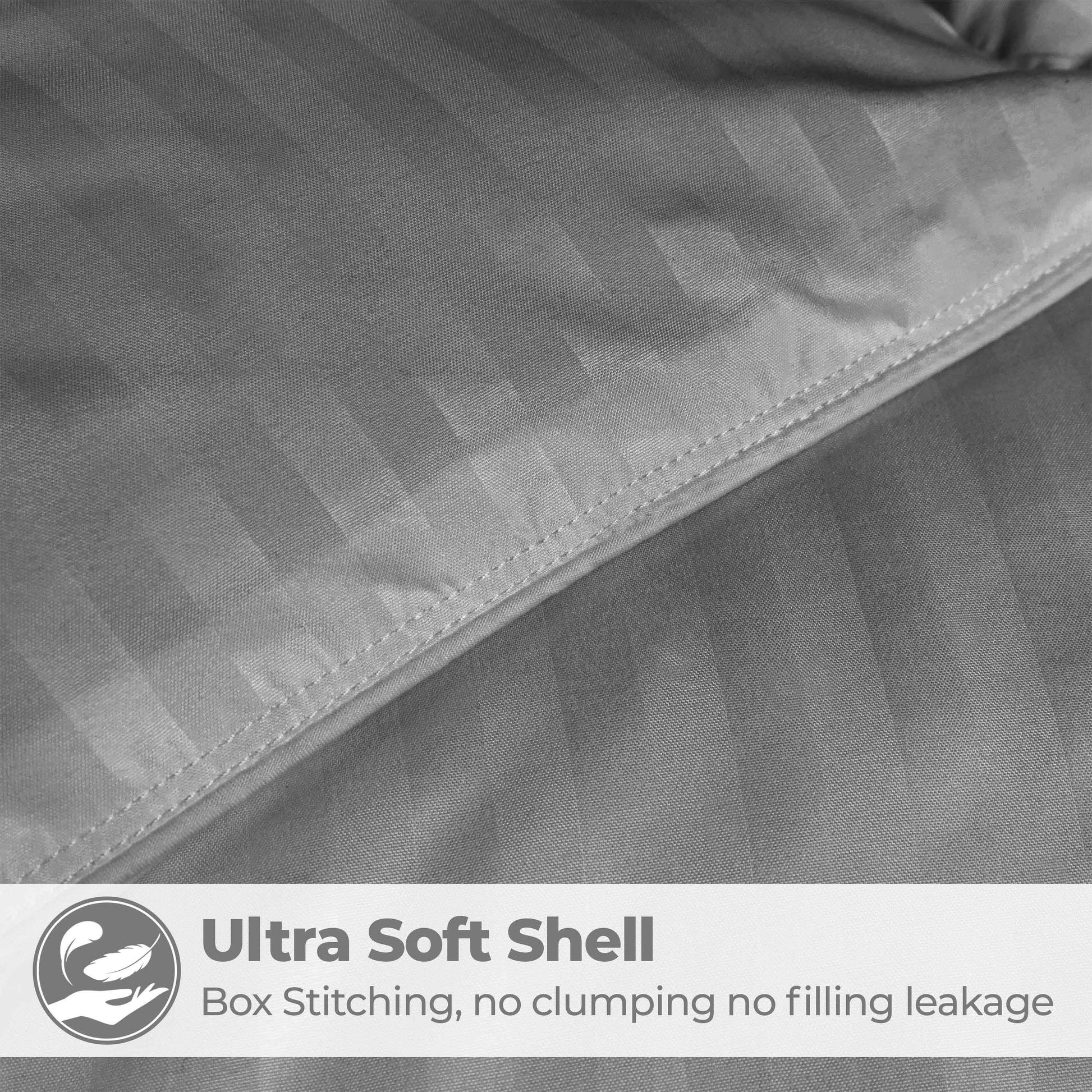 Brushed Microfiber Down Alternative Medium Weight Striped Comforter - Silver