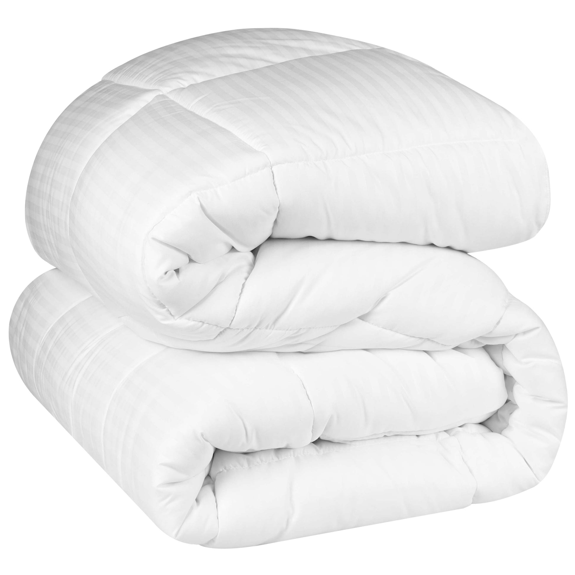 Brushed Microfiber Down Alternative Medium Weight Striped Comforter - White