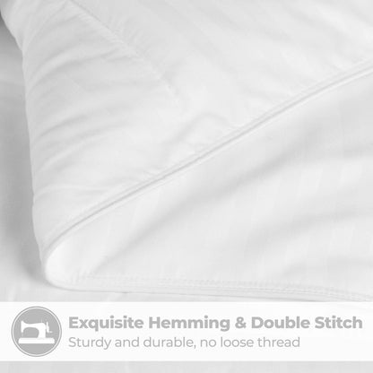 Brushed Microfiber Down Alternative Medium Weight Striped Comforter - White