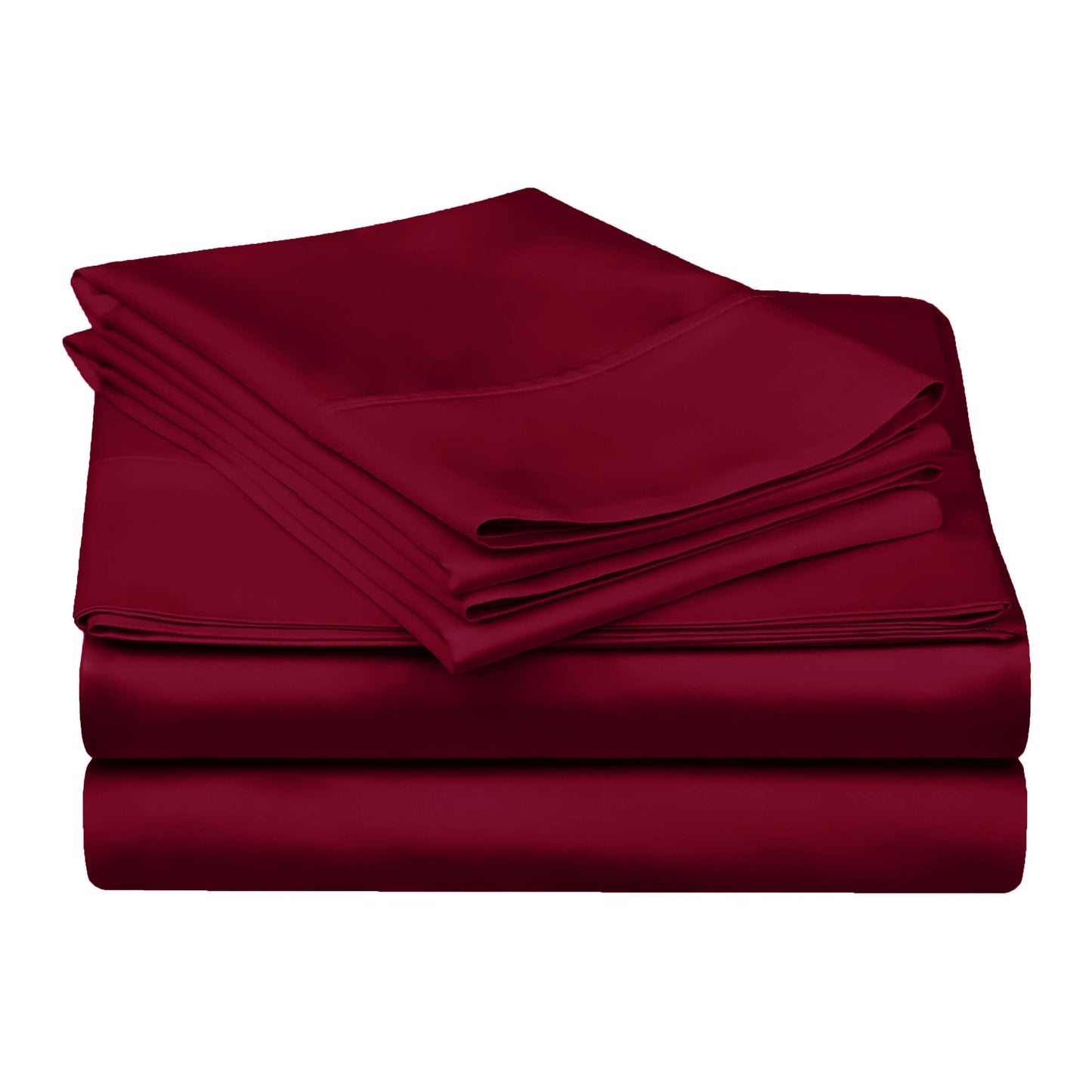 Egyptian Cotton 300 Thread Count Solid Deep Pocket Sheet Set - Buigundy