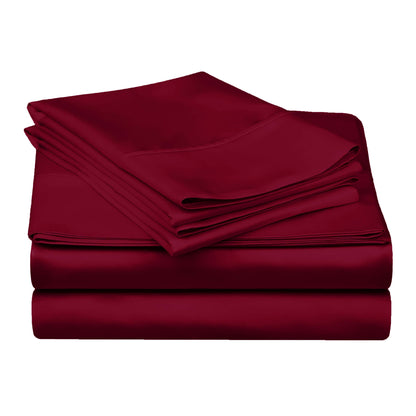 Egyptian Cotton 300 Thread Count Solid Deep Pocket Sheet Set - Buigundy