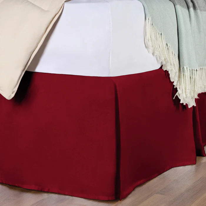 Egyptian Cotton 300 Thread Count Solid Bed Skirt - Burgundy