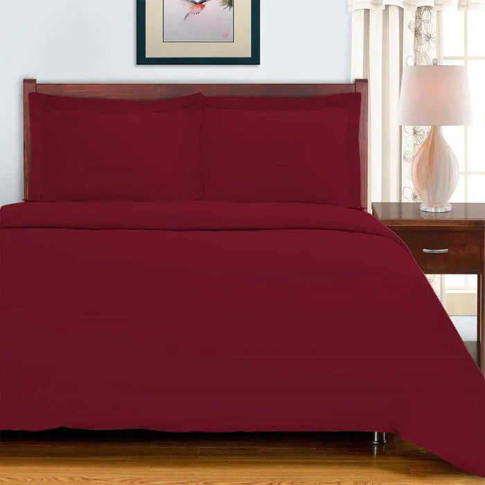 Egyptian Cotton 700 Thread Count Duvet Cover Bedding Set - Burgundy