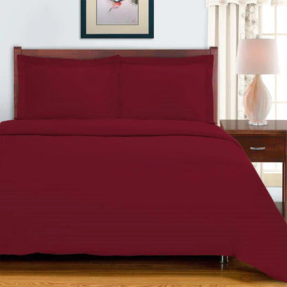 Egyptian Cotton 700 Thread Count Duvet Cover Bedding Set - Burgundy
