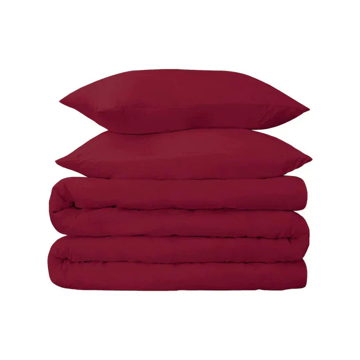 Egyptian Cotton 700 Thread Count Duvet Cover Bedding Set - Burgundy