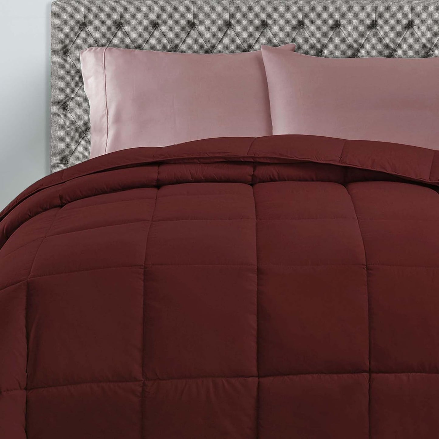 Classic All-Season Reversible Down Alternative Comforter - Burgundy