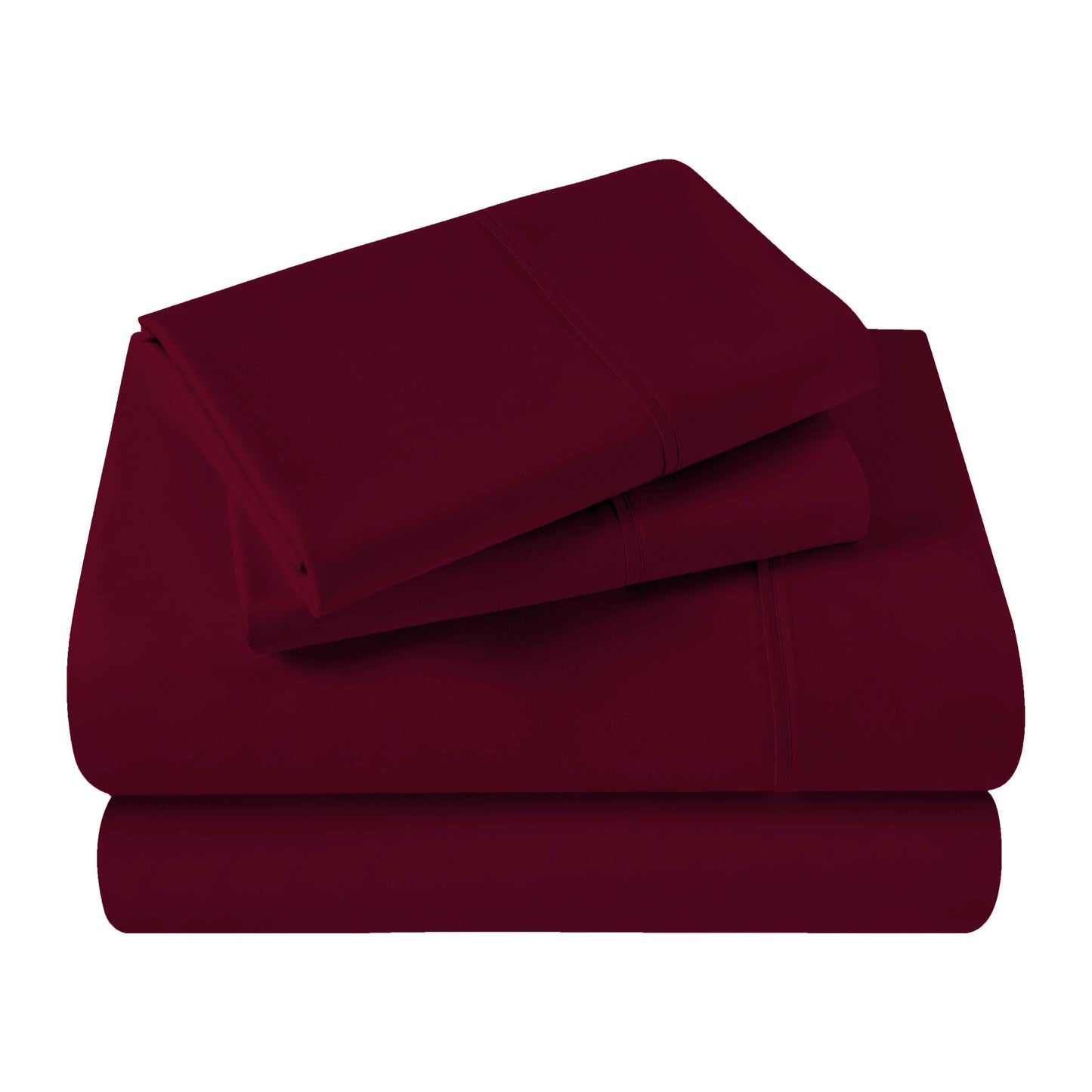 400 Thread Count Egyptian Cotton Solid Deep Pocket Sheet Set - Burgundy