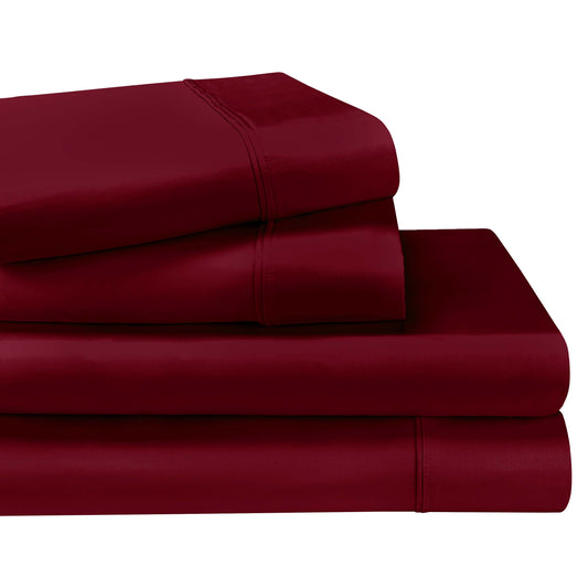 Egyptian Cotton 1200 Thread Count Eco-Friendly Solid Sheet Set - Burgundy