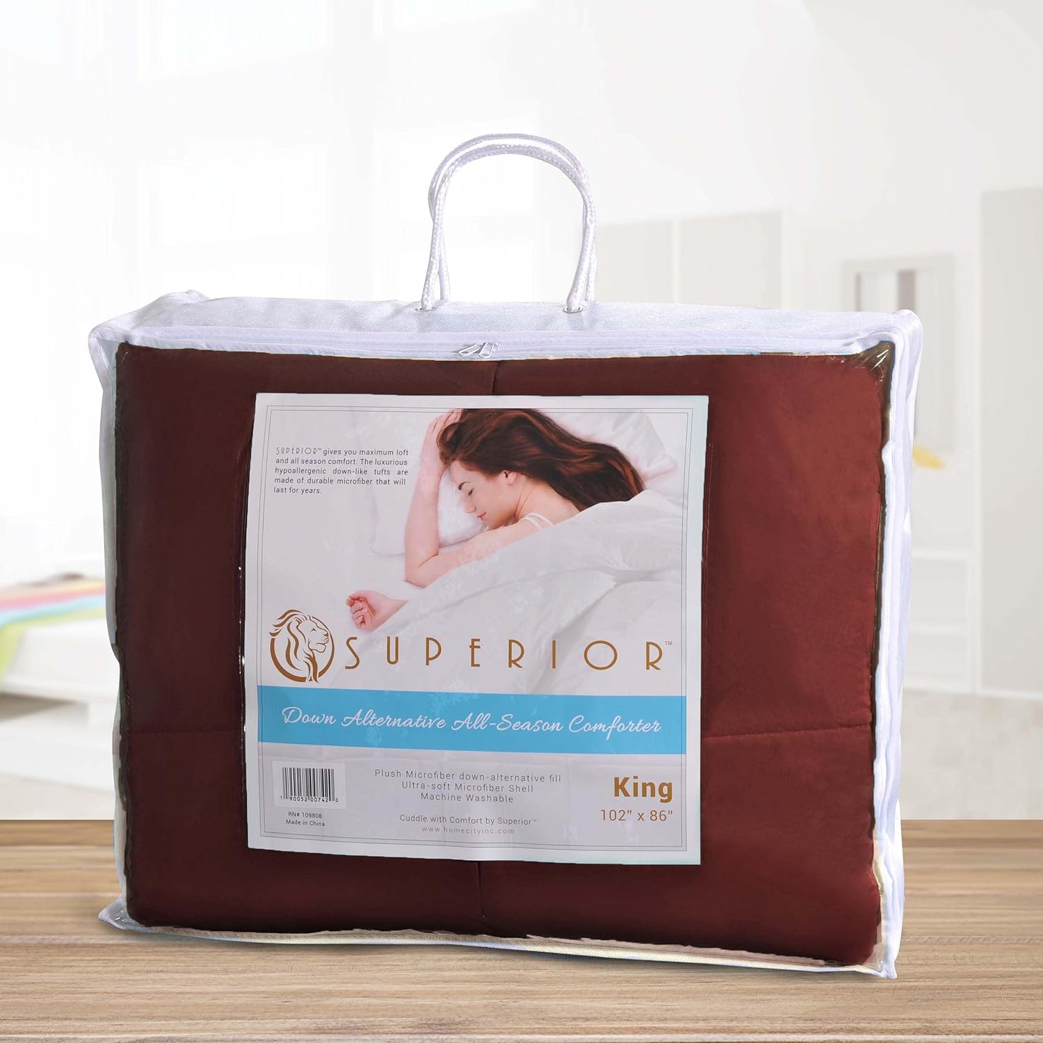 Classic All-Season Reversible Down Alternative Comforter - Burgundy