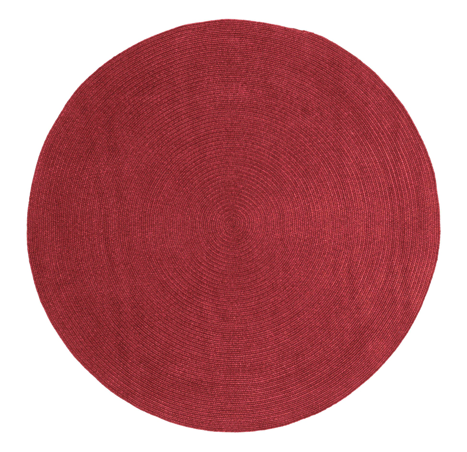 Bohemian Braided Indoor Outdoor Rugs Solid Round Area Rug - Burgundy